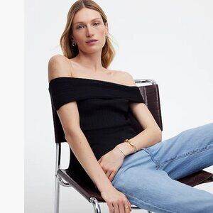 NWT Madewell Off Shoulder Long Sleeve Top *RED* $62